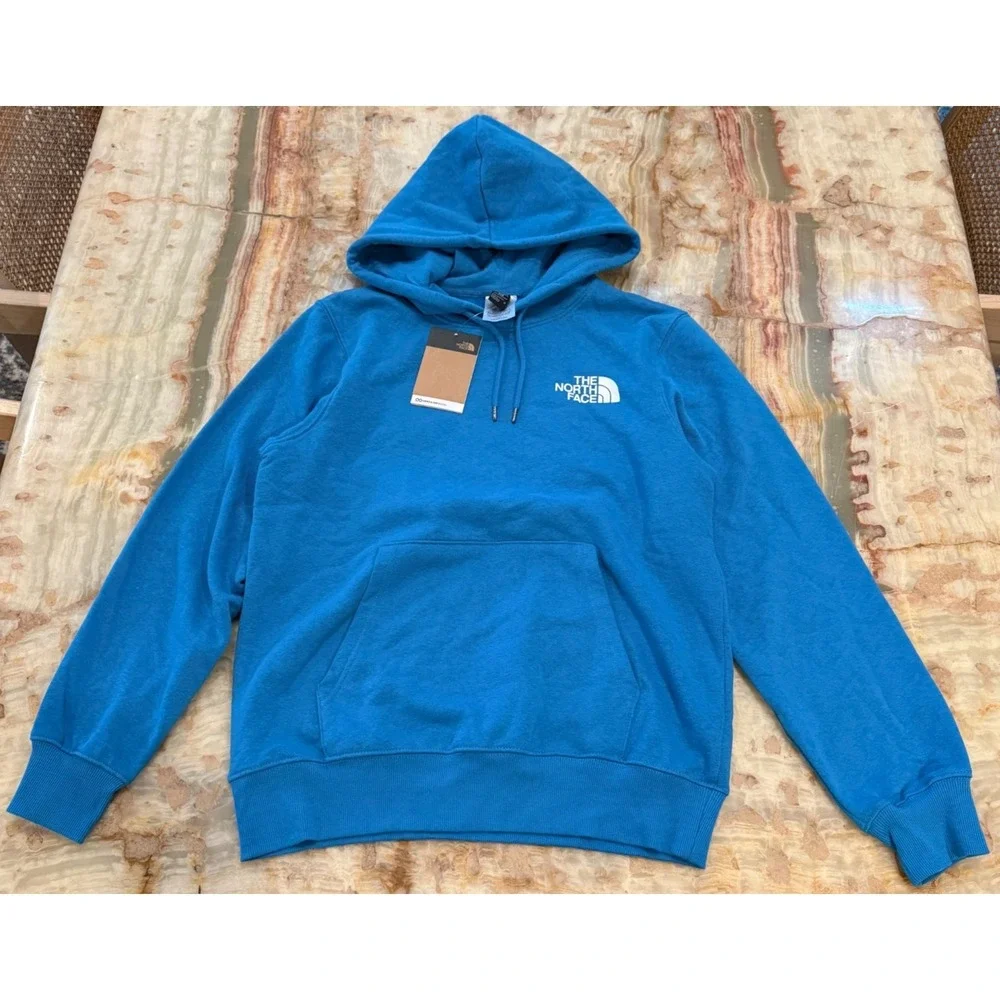 NWT The North Face Mens Box NSE Pullover Hoodie Blue Standard Fit Size M‎
